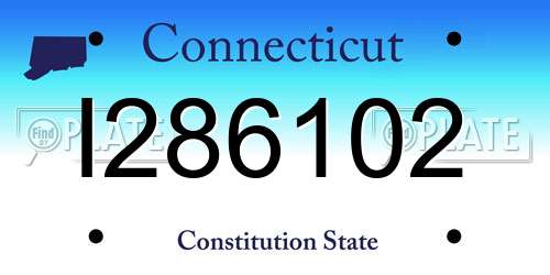 I286102 Connecticut License Plate