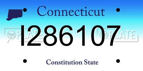 I286107 Connecticut License Plate