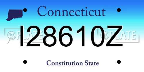 I28610Z Connecticut License Plate