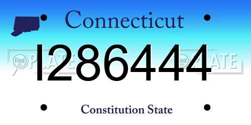 I286444 Connecticut License Plate
