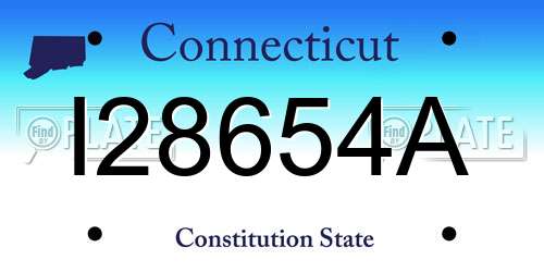 I28654A Connecticut License Plate