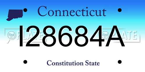 I28684A Connecticut License Plate