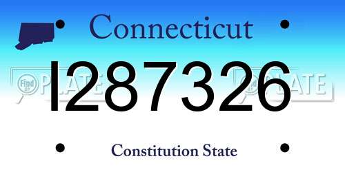 I287326 Connecticut License Plate