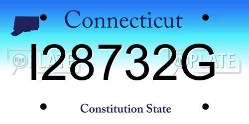 I28732G Connecticut License Plate