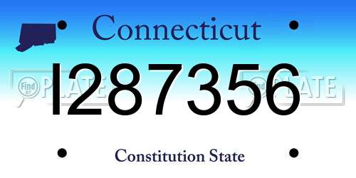 I287356 Connecticut License Plate