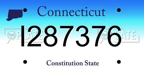 I287376 Connecticut License Plate