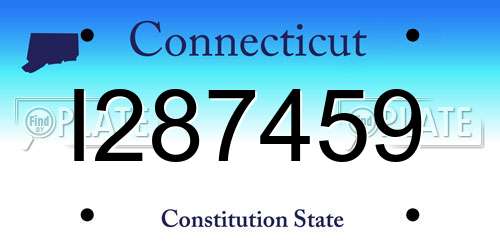 I287459 Connecticut License Plate