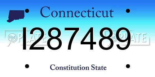 I287489 Connecticut License Plate