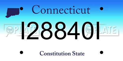 I28840I Connecticut License Plate