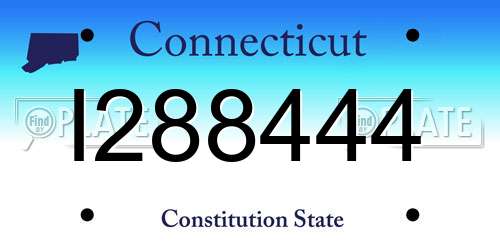 I288444 Connecticut License Plate