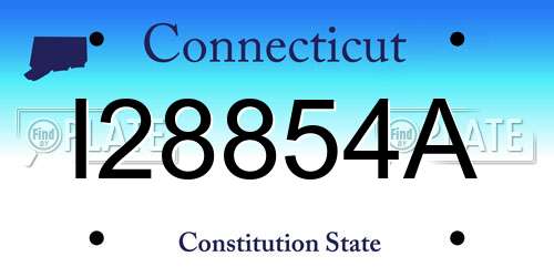 I28854A Connecticut License Plate