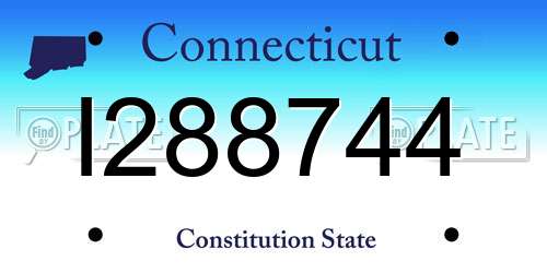 I288744 Connecticut License Plate