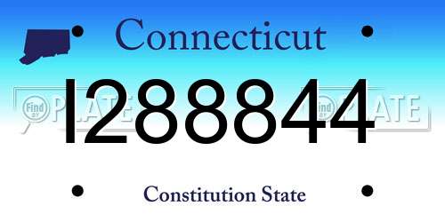 I288844 Connecticut License Plate