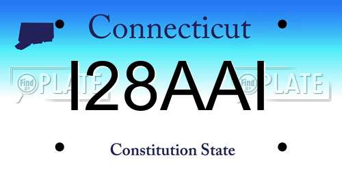 I28AAI Connecticut License Plate