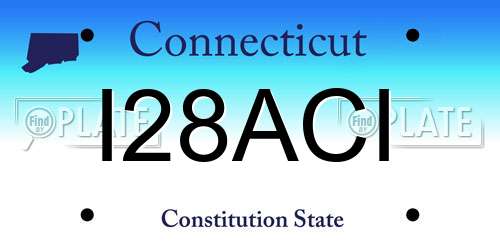 I28ACI Connecticut License Plate
