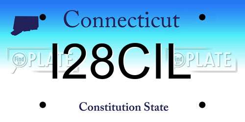 I28CIL Connecticut License Plate
