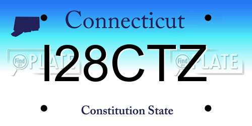 I28CTZ Connecticut License Plate