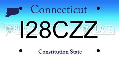 I28CZZ Connecticut License Plate