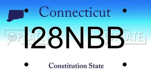 I28NBB Connecticut License Plate
