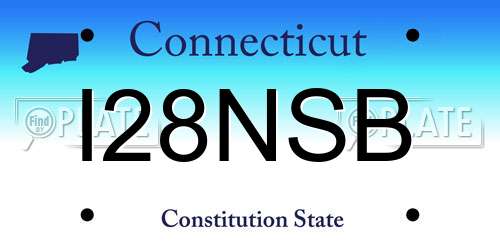 I28NSB Connecticut License Plate