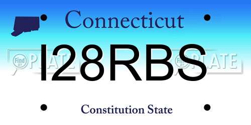 I28RBS Connecticut License Plate