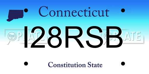 I28RSB Connecticut License Plate