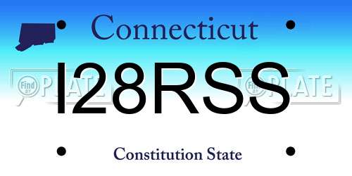 I28RSS Connecticut License Plate