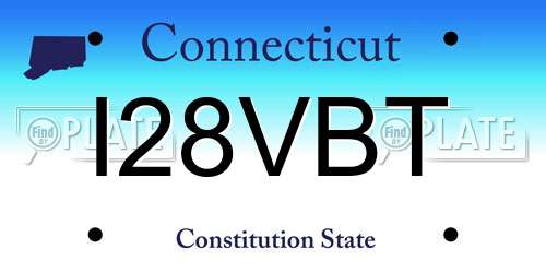 I28VBT Connecticut License Plate