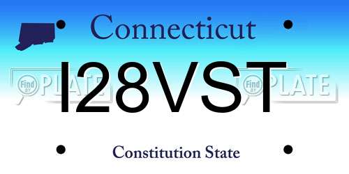 I28VST Connecticut License Plate