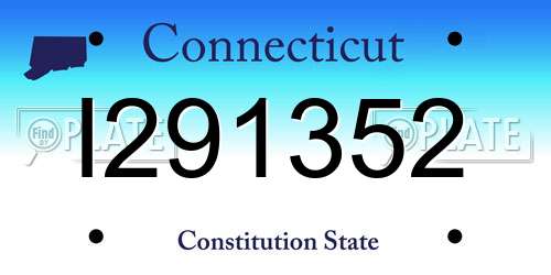 I291352 Connecticut License Plate
