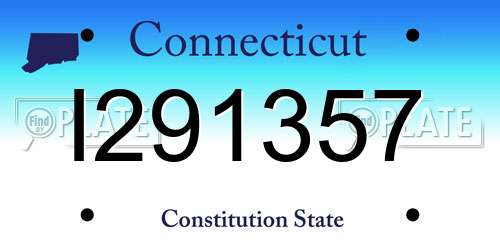 I291357 Connecticut License Plate