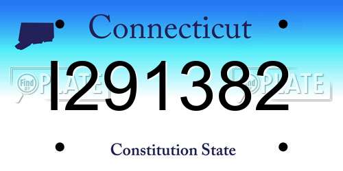 I291382 Connecticut License Plate