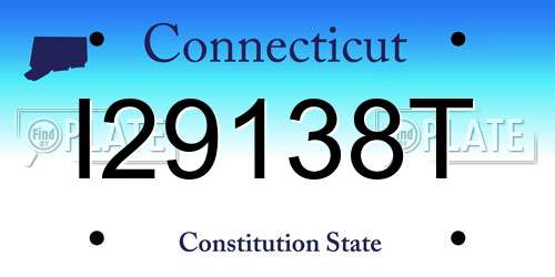 I29138T Connecticut License Plate