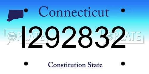 I292832 Connecticut License Plate