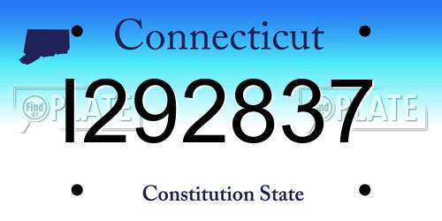 I292837 Connecticut License Plate