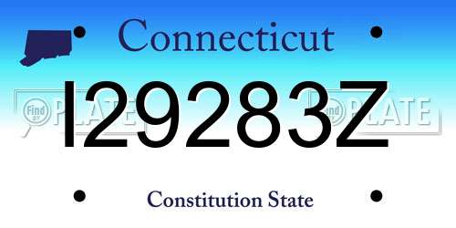 I29283Z Connecticut License Plate