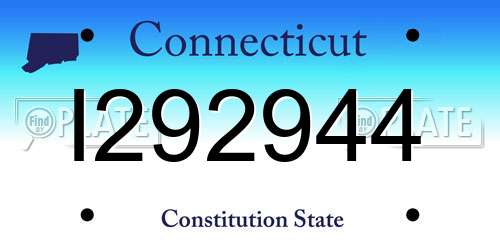 I292944 Connecticut License Plate