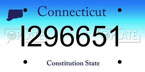 I296651 Connecticut License Plate