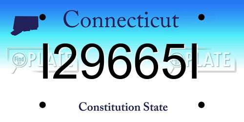 I29665I Connecticut License Plate