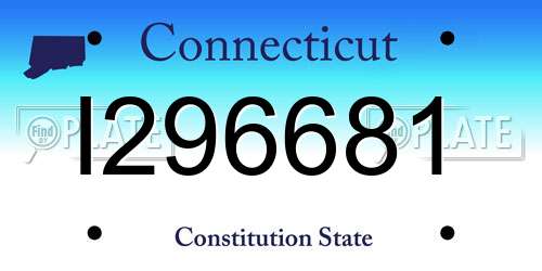I296681 Connecticut License Plate