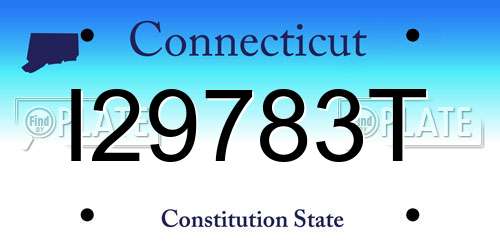 I29783T Connecticut License Plate