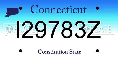 I29783Z Connecticut License Plate