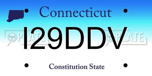 I29DDV Connecticut License Plate