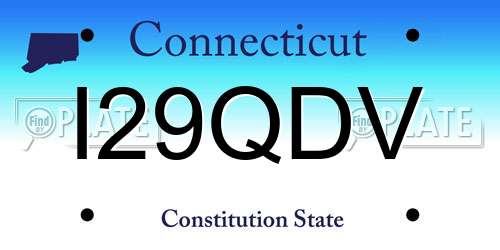 I29QDV Connecticut License Plate