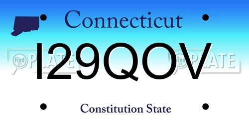 I29QOV Connecticut License Plate