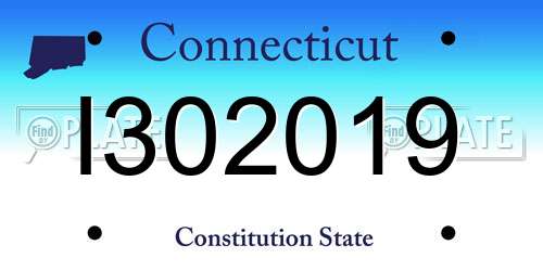 I302019 Connecticut License Plate