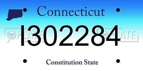 I302284 Connecticut License Plate