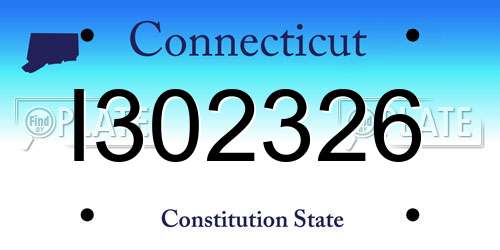 I302326 Connecticut License Plate
