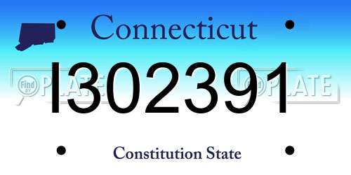 I302391 Connecticut License Plate