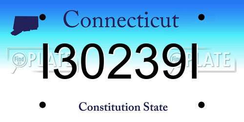 I30239I Connecticut License Plate